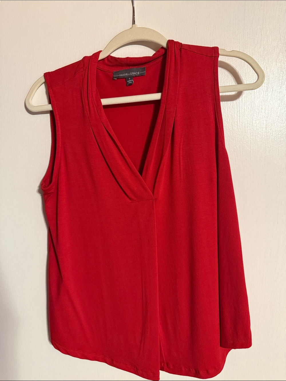 Anna Grace Red Sleeveless V-Neck Wrap-Front Camisole